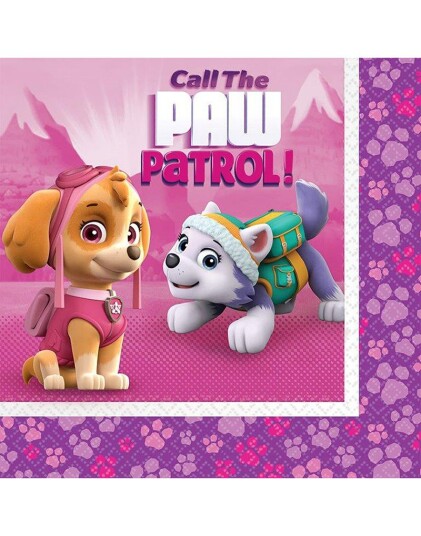 16 stk Servietter 33x33 cm Paw Patrol Girls