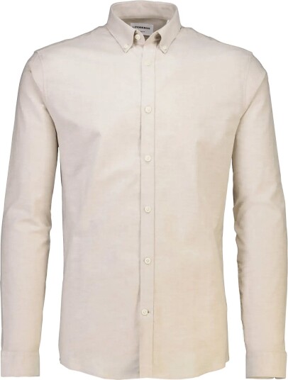 Lindbergh Yarn Dyed Oxford Superflex Shirt L/S   Beige   S