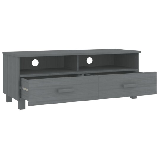 vidaXL TV-benk HAMAR mørkegrå 106x40x40 cm heltre furu
