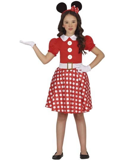 Pinup Minni Mus Inspirert Kostyme til Barn 10 12 År