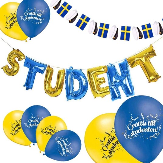 Studentpakke S - Ballonger Banner til Studenter