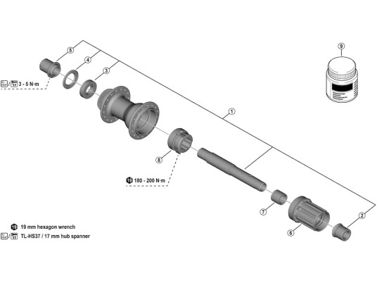 Shimano lukket leier 15x28x7mm til baknav modell FH TC500