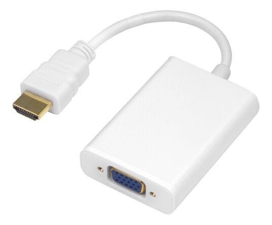 Deltaco HDMI - VGA adapter, 1920x1080 60Hz, 0.2m, white