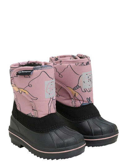 Color Kids Boots W. Wool & Wp Aop   Pink   29
