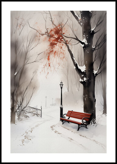 The Red Bench Plakat Plakat / 70x100cm