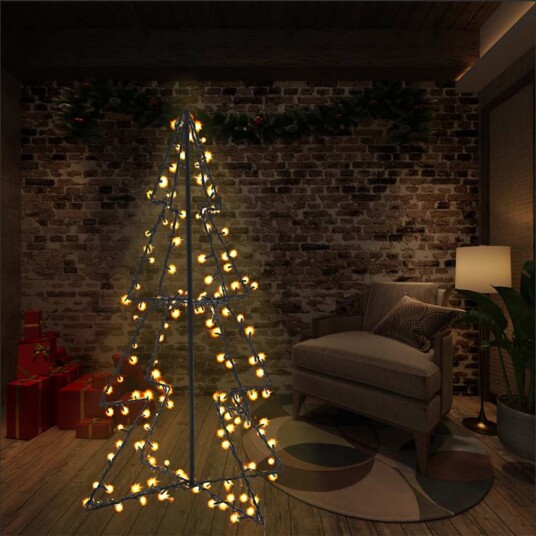 vidaXL Juletrekjegle 160 LED innendørs og utendørs 78x120 cm vidaXL Juletrekjegle 160 LED innendørs og utendørs 78x120 cm