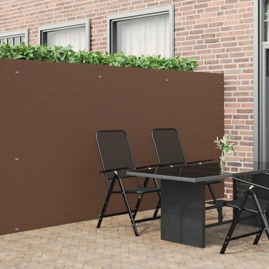 vidaXL Hagegjerde dobbeltsidig brunt 1,8x3 m PVC