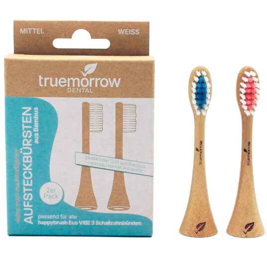 Bambusbørstehoder Blå + Rosa For Philips Sonicare Truemorrow MEDIUM