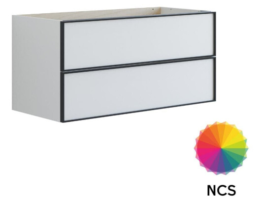 Dansani Inzo Urban Alu ramme Svart Underskap 2 Skuff B60 120xh48xd44cm NCS Farge / 100cm