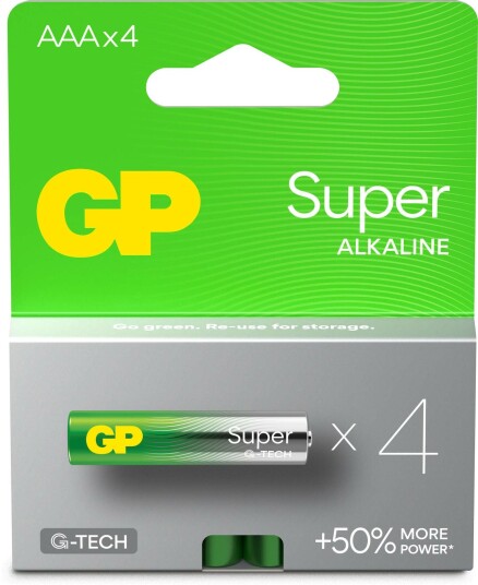 GP Super Alkaline AAA Batteri 1,5V 4-pakning LR03