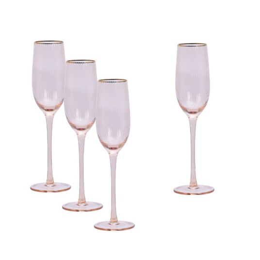 Modern House Soft pink champagneglass 4 stk