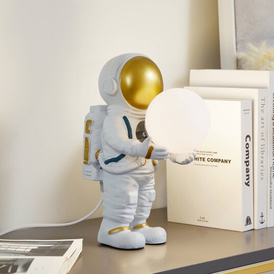 Lindby bordlampe Astronaut hvit/gull keramikk glass