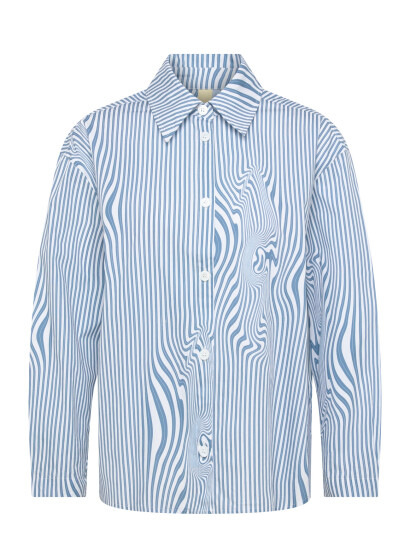 Brixtol Textiles Stella Blue Glitch Stripe Blue L