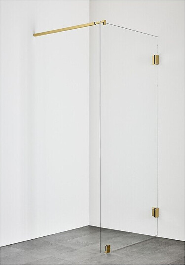 Hafa Infinity Dusjvegg 90 cm, Messing/Klarglass