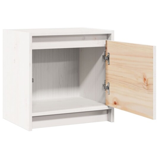 vidaXL Nattbord hvit 40x30,5x40 cm heltre furu