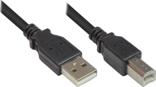 Alcasa 2510-05Ofs 0,5 M Usb A Usb B Usb 2.0 Hankjønn/Hankjønn Sort