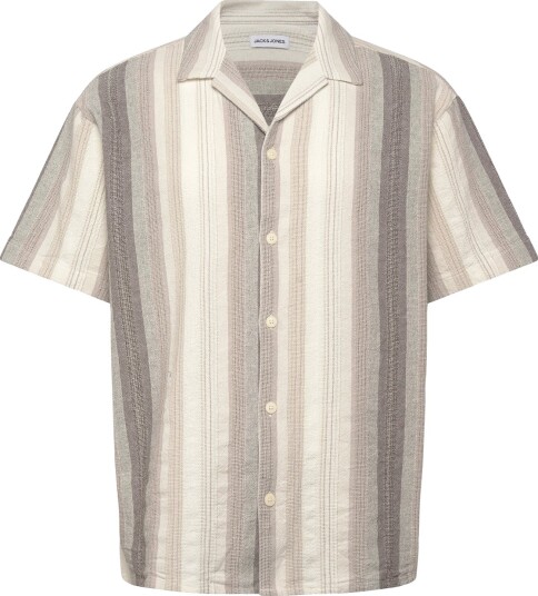 Jack & Jones Jjalvaro Dobby Resort Shirt Ss   Cream   S