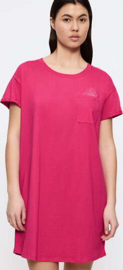 Triumph Nightdress Short Sleeve Mørkrosa bomull 38 Dame