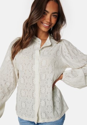 BUBBLEROOM Long Sleeve Button Blouse Offwhite S