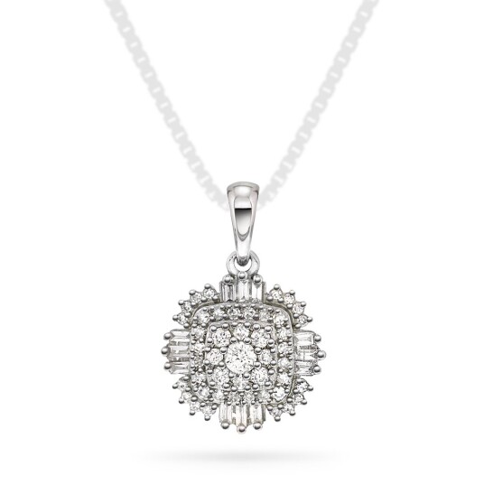 Pan Jewelry, Anheng i 585 hvitt gull med diamanter 0,25 ct