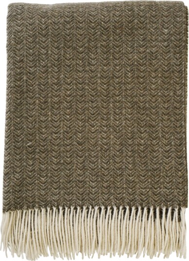 Klippan Yllefabrik Ullpledd 140x200 cm Cashmere og merinoull Lucas Sage