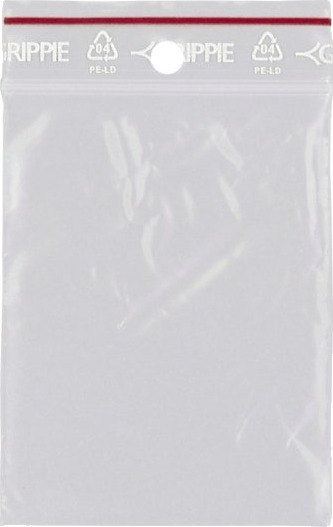 Lynlåspose Grippie 50 Μm 60 X 80 Mm Ld Pe Transparent Uden Tryk Lynlåslukning Pakke A 1000 Stk