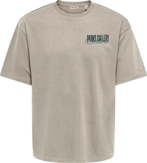 ONLY & SONS Onsparks Gallery Air Boxy Ss Tee Noos Beige XXL