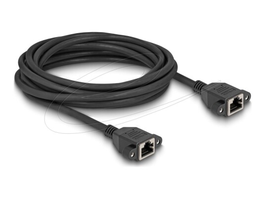 Delock Nettverksforlengelseskabel Rj 45 Hunn Med Mutre Til Rj 45 Hunn Med Mutre 5 M S/Ftp Cat 6 Halogenfri Svart 90787