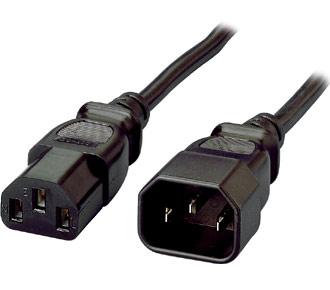 EQUIP Powerkabel sk‘rm/pc sort 1,8 m kan bruges som forl‘ngerkabel