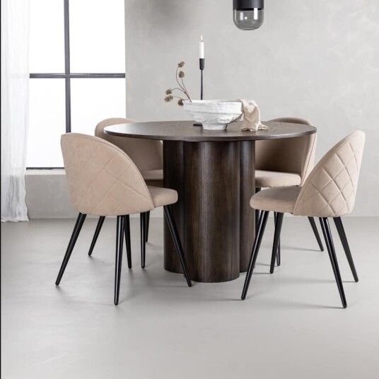 Spisegruppe Venture Home Olivia med 4 Velvet Stitches Stoler