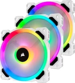 Corsair LL120 RGB 120mm 3-pk, Hvit Corsair LL120 RGB 120mm 3-pk, Hvit