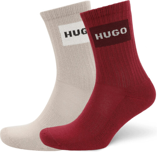 HUGO 2P Qs Rib Label Cc W Burgundy 35 38