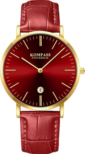 Kompass Nautilus Gold Red Dial Red Strap