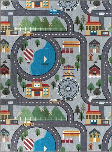 Km Home Barneteppe Play Rund Grå 120 cm Oeko-Tex® Km Home Barneteppe Play Rund Grå 120 cm Oeko-Tex®