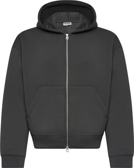Weekday Simon Graphic Scuba Zip Hoodie   Grey   S
