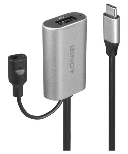 Lindy USB-C Forlengelseskabel 5m med USB-A Hunn - Svart, 3.2 Gen 2 Lindy USB-C Forlengelseskabel 5m med USB-A Hunn - Svart, 3.2 Gen 2
