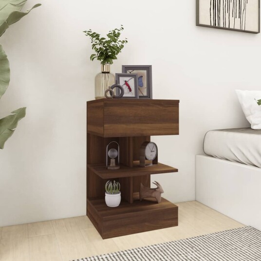 vidaXL Nattbord brun eik 40x35x65 cm konstruert tre