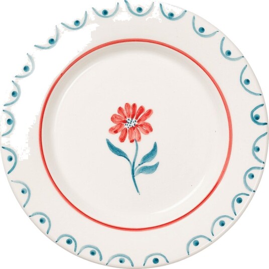 Pick A Poppy Cottage Flower Sidetallerken 22 cm Teal Pick A Poppy Cottage Flower Sidetallerken 22 cm Teal