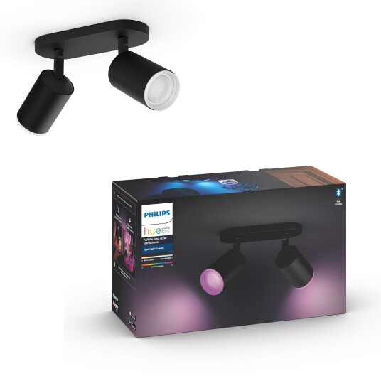 Philips Hue WCA Fugato Dobbel Spotlight 5.7W Sort - 60212