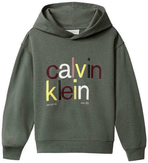 Calvin Klein Hettegenser Farge Logo Timian Green Calvin Klein 16 år 176 Hettegenser Grønn