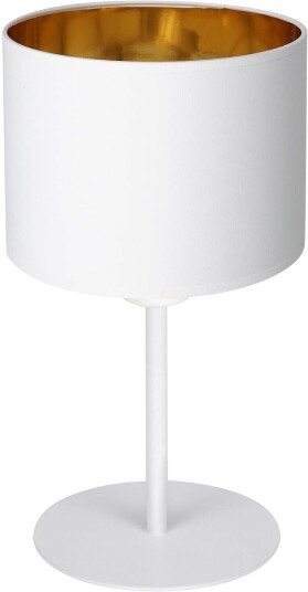 Luminex Bordlampe Soho sylindrisk høyde 34cm hvit/gull