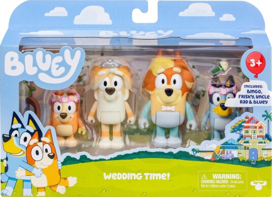 Bluey 4pk Bryllupsfigurer med Bluey og Bingo Bluey 4pk Bryllupsfigurer med Bluey og Bingo