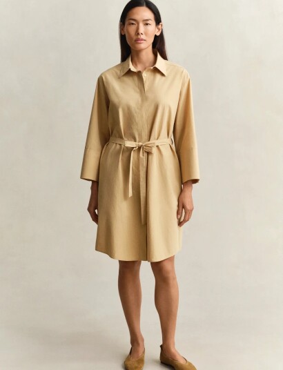 GANT Poplin Belted Shirt Dress Beige 38 GANT Poplin Belted Shirt Dress Beige 38