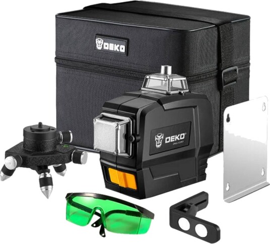 Deko Tools DKLL12PB1 S1 Krysslaser Sett Grønn Laser