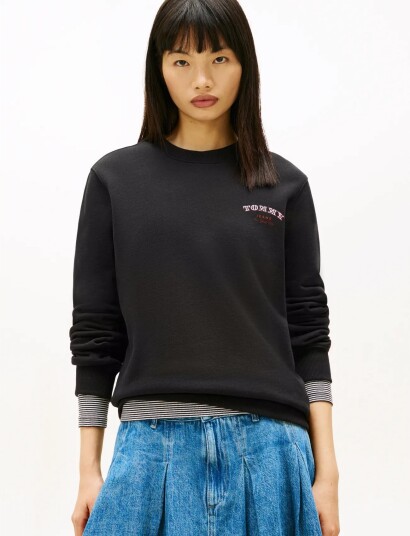 Tommy Jeans Tjw Reg Dollar Stacks Crew Ext Black S