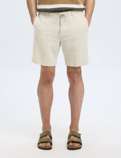 Selected Slhregular-Leroy Linen Bld Shorts Noos - Cream - S