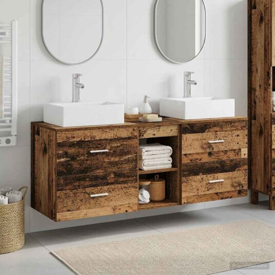 vidaXL Baderomsskapsett 3 stk. Gammelt tre 49,5 x 41 x 62,5 cm vidaXL Baderomsskapsett 3 stk. Gammelt tre 49,5 x 41 x 62,5 cm