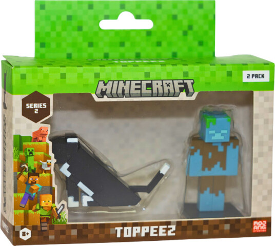 Minecraft Figur S2 Toppeez 2 stk 6 cm Cat og Drowned 145448