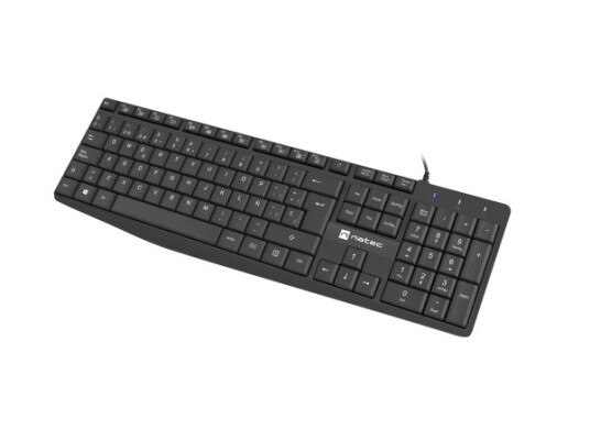 Natec Nkl-1948, Full Størrelse (100 Og), Usb, Membrannøkkelbryter, Qwerty, Sort