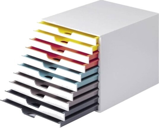 Durable Varicolor Mix 10   Skuffskap   10 Skuffer   For Ansi A Letter 216 X 279 Mm A4 210 X 297 Mm C4 229 X 324 Mm Folio 216 X 330 Mm   Multifarge